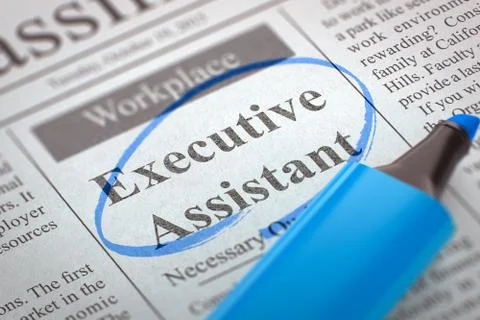 Executive Assistant Wanted Stock Illustration