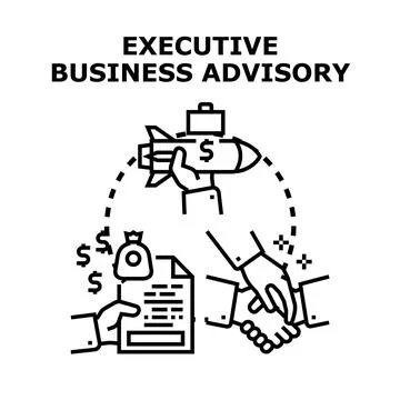 Executive business advisory strategy providing financial growth Stock Illustration