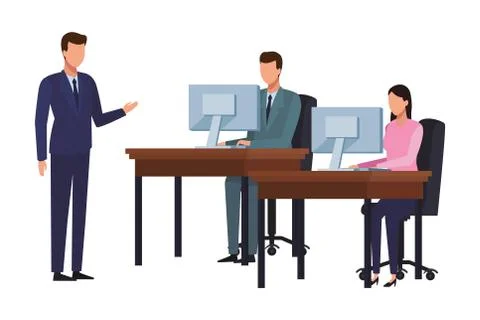 Executive business cartoon イラスト素材