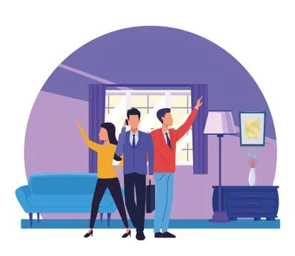 Executive business workers with tools Stock Illustration