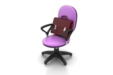 Executive chair with briefcase Free Stock Illustration