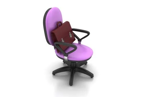Executive chair with briefcase Free Stock Illustration