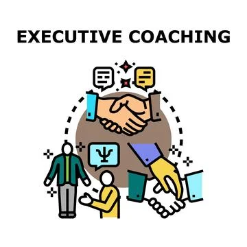 Executive coaching helping businesspeople improving professional development Stock Illustration