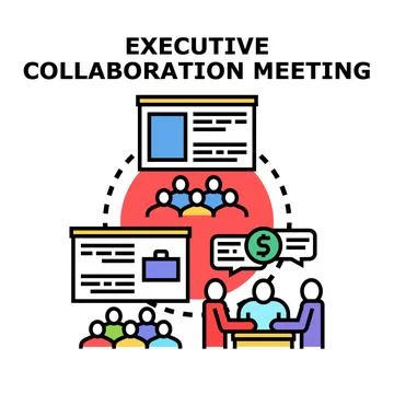 Executive collaboration meeting planning business strategy development Stock Illustration