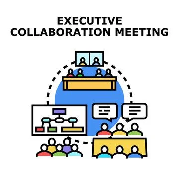 Executive collaboration meeting process concept illustration Stock-Illustration