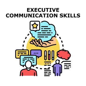 Executive communication skills developing leadership and business success Stock Illustration