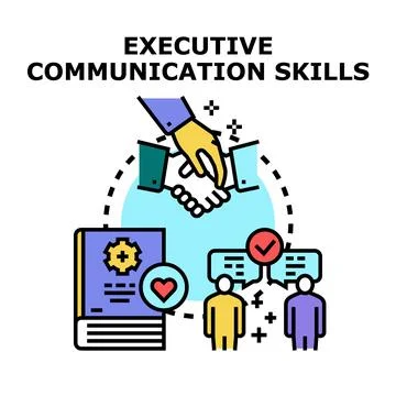 Executive communication skills development and successful business partnershi Stock Illustration