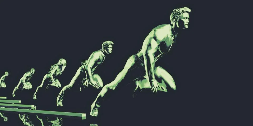 Executive Competition Framework With Corporate Success Progression Illustrazione stock
