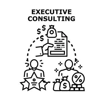 Executive consulting process improving business financial growth Stock Illustration