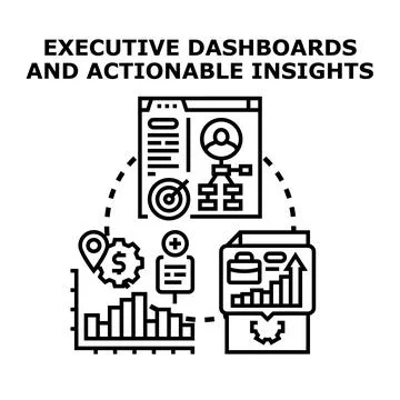Executive dashboards providing actionable business insights and analytics Stock Illustration