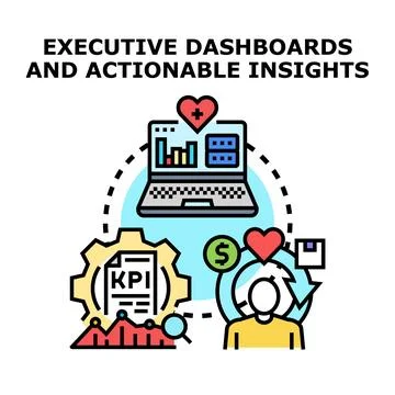 Executive dashboards providing actionable insights for business analysis Stock Illustration