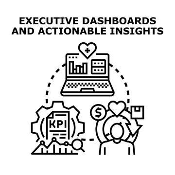 Executive dashboards providing actionable insights for business analysis Stock Illustration