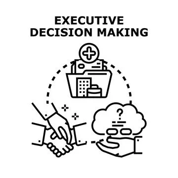 Executive decision making process and business strategy Illustrazione stock