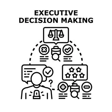 Executive decision making process and strategic choices 库存插图