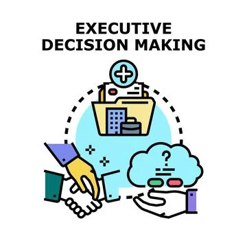 Executive decision making process and business strategy Stock Illustration