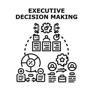 Executive decision making process planning and analysis Stock Illustration