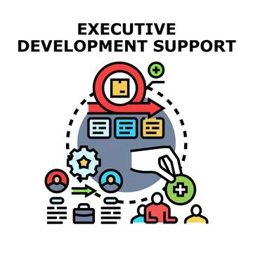 Executive development support concept illustrating business improvement Stock Illustration