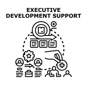 Executive development support concept illustrating business improvement Stock Illustration