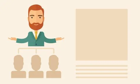 Executive explaining business plans to his employees イラスト素材