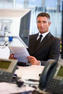 Executive facing computer Stock Photos