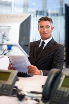 Executive facing computer Foto stock