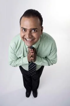 Executive with folded hands Stock Photos