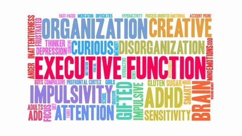 Executive Function Word Cloud Stock Footage 92690947