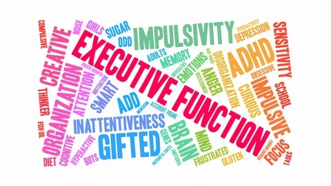 Executive Function Word Cloud Stock Footage 92691463