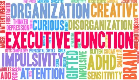 Executive Function Word Cloud Stock Illustration