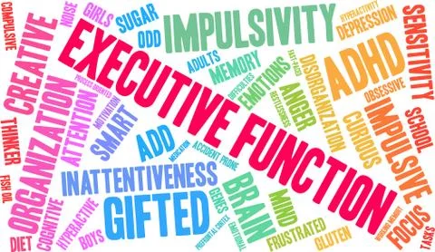 Executive Function Word Cloud Stock Illustration