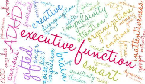 Executive Function Word Cloud Stock Illustration