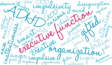 Executive Function Word Cloud Stock Illustration