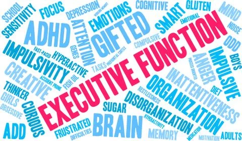 Executive Function Word Cloud Stock Illustration