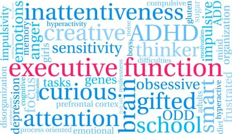 Executive Function Word Cloud Stock Illustration