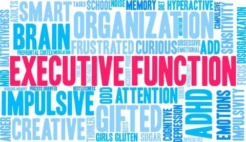 Executive Function Word Cloud Stock Illustration