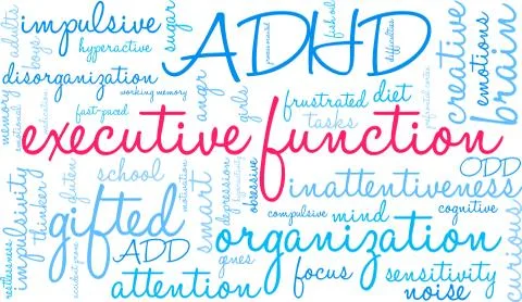 Executive Function Word Cloud Stock Illustration