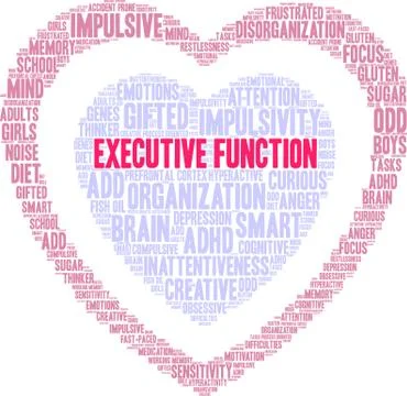 Executive Function Word Cloud Stock Illustration