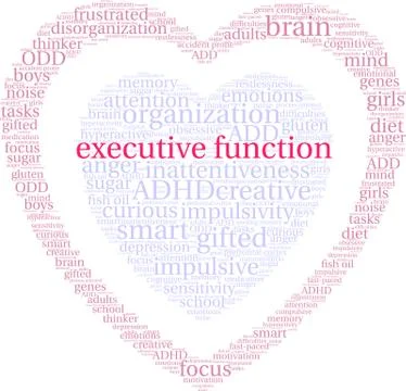 Executive Function Word Cloud Stock Illustration