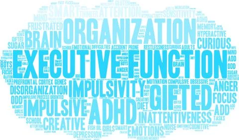 Executive Function Word Cloud Stock Illustration