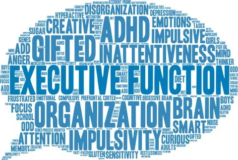 Executive Function Word Cloud Stock Illustration