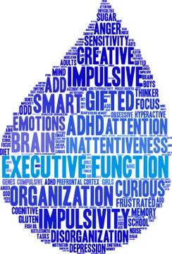 Executive Function Word Cloud Stock Illustration
