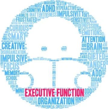 Executive Function Word Cloud Stock Illustration