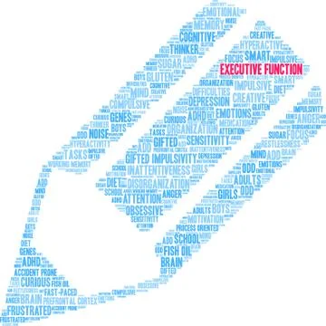 Executive Function Word Cloud Stock Illustration