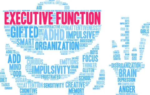 Executive Function Word Cloud Stock Illustration