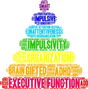 Executive Function Word Cloud Illustrazione stock