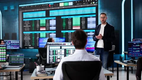 Executive Giving Spreadsheet Training Presentation With Data Stock Footage 301825271