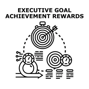 Executive goal achievement rewards program strategy Stock Illustration