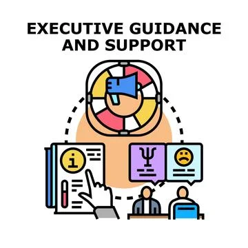 Executive guidance and support delivering professional consultation service Stock Illustration