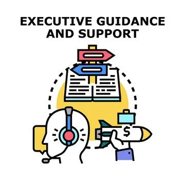 Executive guidance delivering business support and success Stock Illustration