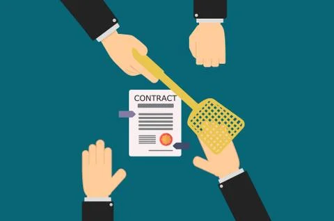 Executive hands prevent applicant from signing contract, sales and business c Stock Illustration